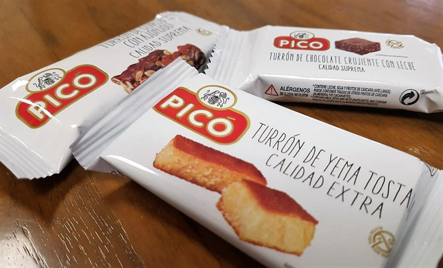 Monodosis de turrón, cómodo, sano y ligero
