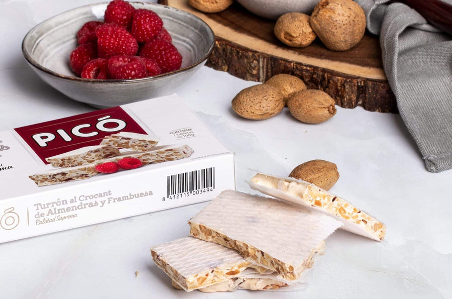 Crocant de almendras y frambuesa