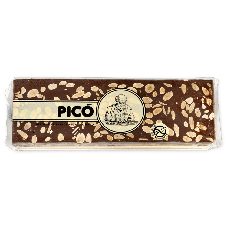 Turrón de Chocolate Negro con Almendras Calidad Suprema Hecho a Mano