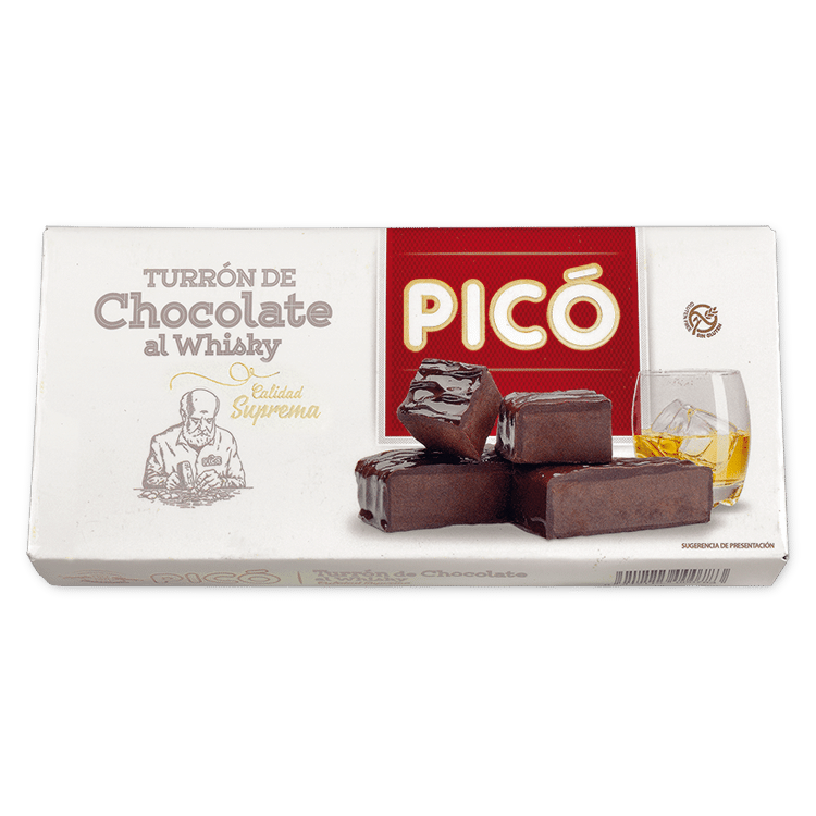 Caja de Turrón de Chocolate al Whisky Picó, Calidad Suprema