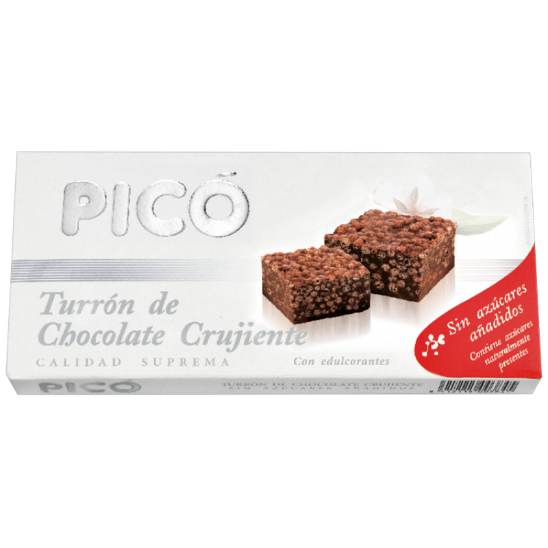 Caja de Turrón de Chocolate Crujiente sin azúcares añadidos Picó