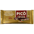 Tableta de Turrón de Chocolate con Leche y Cacahuete Frito con Miel y Sal Picó, en envase dorado