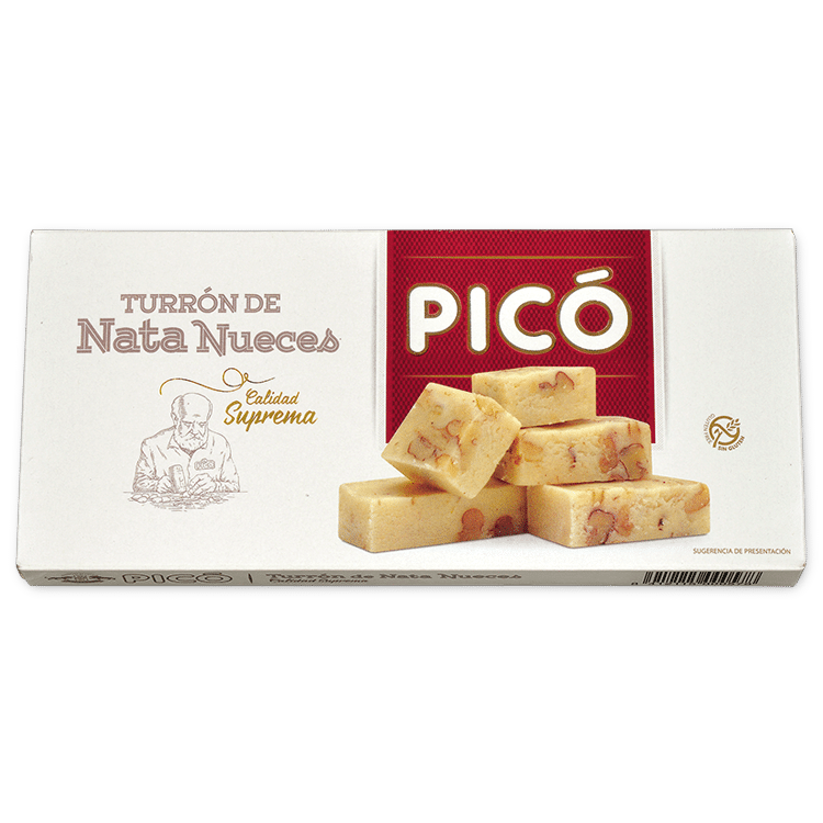 Caja de Turrón de Nata Nueces Picó, Calidad Suprema