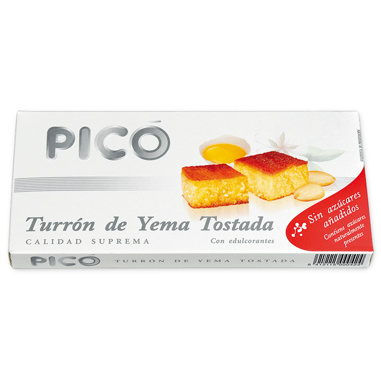 Caja de Turrón de Yema Tostada sin azúcares añadidos Picó, Calidad Suprema