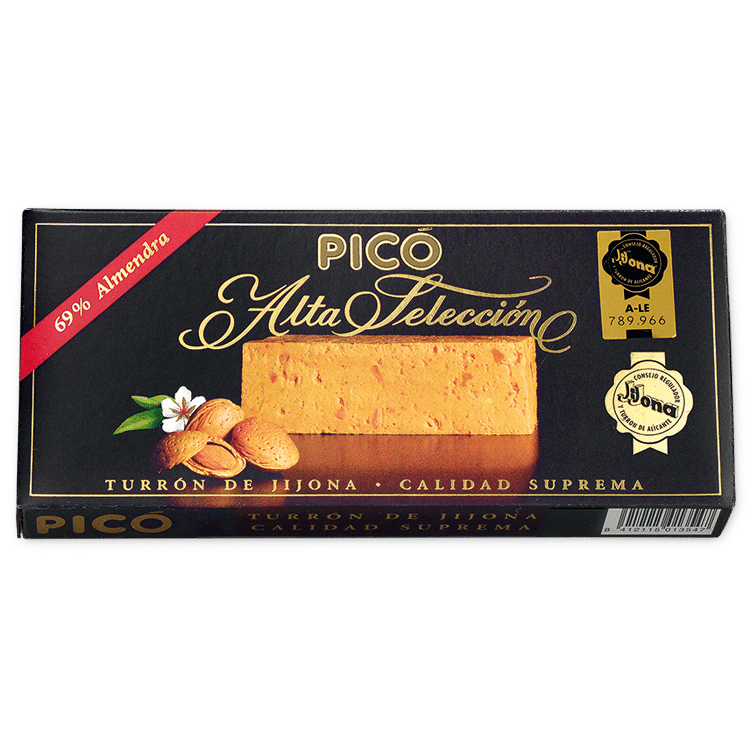 Caja negra de Turrón de Jijona Alta Selección Picó, 69 % almendra