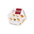 Caja hexagonal Surtido de Navidad Picó con figuritas de mazapán, pasteles y pan de Cádiz