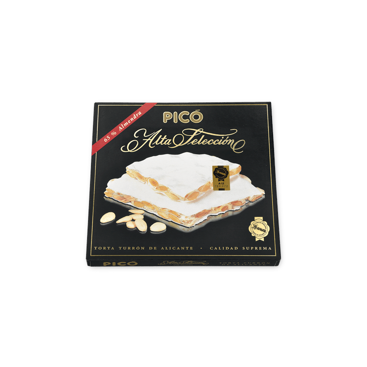 Caja negra de Torta de Turrón de Alicante Alta Selección Picó, 65 % almendra