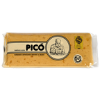 Tableta de Turrón de Jijona hecho a mano Picó en envase transparente, con sello de la IGP