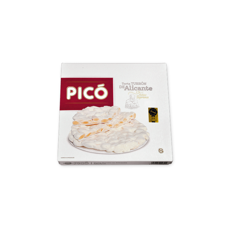 Caja de Torta de Turrón de Alicante Picó, Calidad Suprema