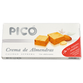 Tableta de Crema de Almendras sin azúcares añadidos Picó, Calidad Suprema, con dos porciones cortadas en la caja