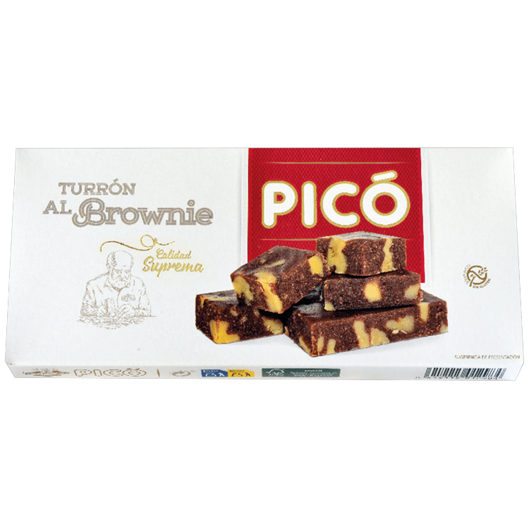 Caja de Turrón de Mazapán al Brownie Picó, Calidad Suprema