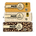 Pack Turrones Clásicos hechos a mano de Picó: Jijona, Alicante y Chocolate Negro con Almendras, Calidad Suprema