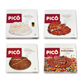 Pack Tortas de Picó: Torta de Turrón de Alicante, Torta de Guirlache con Ajonjolí, Torta de Chocolate con Leche y Almendras y Torta de Chocolate Crujiente con Picolatinas