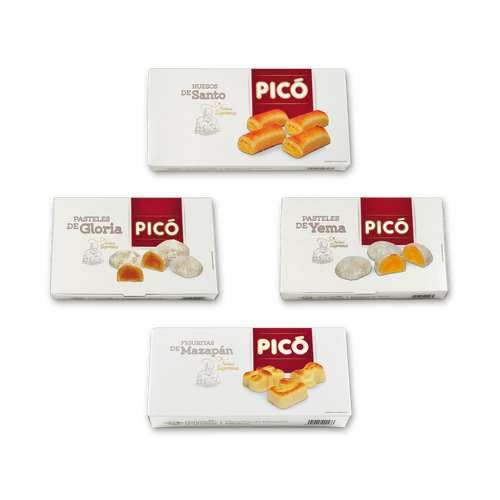 Pack Todos los Santos de Picó: Huesos de Santo, Pasteles de Gloria, Pasteles de Yema y Figuritas de Mazapán