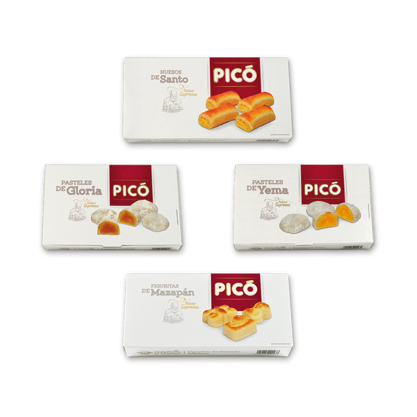 Pack Todos los Santos de Picó: Huesos de Santo, Pasteles de Gloria, Pasteles de Yema y Figuritas de Mazapán