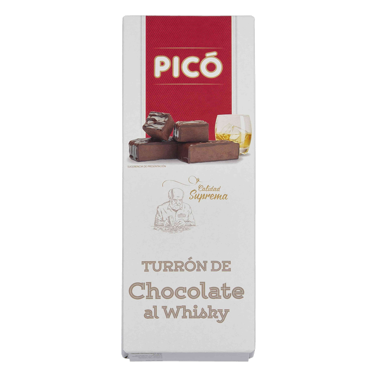 Caja de Turrón de Chocolate al Whisky Picó, Calidad Suprema, 150 g