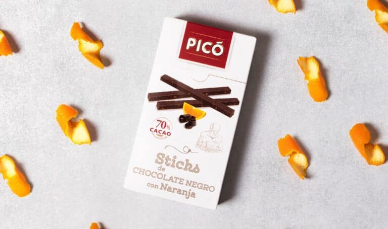 sticks de chocolate negro con naranja de Turrones Picó